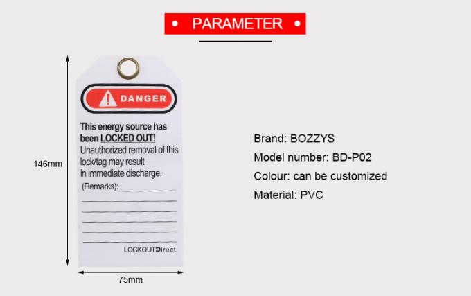 BOSHI modificó el cierre de cuidado Tagouts de la seguridad para requisitos particulares del material del Pvc del color