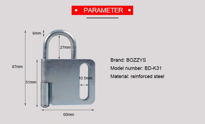 BOSHI modificó el cerrojo material de acero industrial del cierre para requisitos particulares de la seguridad del diseño